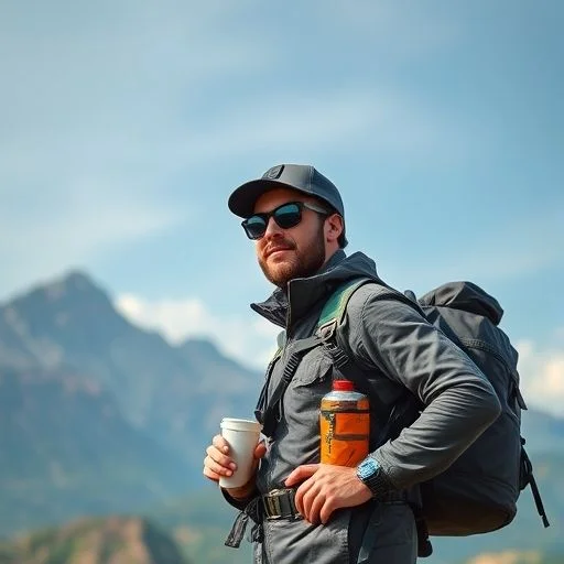 Majestic snow-capped mountain range at dawn with alpine lake reflection